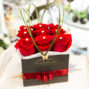 Exclusive roses kocka virágbox 9 szál rózsából extra díszítéssel