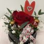 Virágbox rózsával és csokival LITTLE HEART